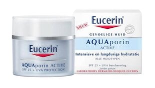 Mitrinošs sejas krēms Eucerin AQUAporin Active SPF25+, 50 ml cena un informācija | Sejas krēmi | 220.lv