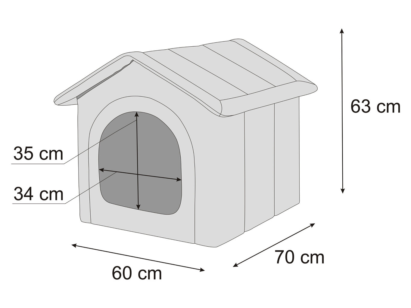 Hobbydog būda Black Ecolen R5, 60x70 cm цена и информация | Suņu gultas, spilveni, būdas | 220.lv