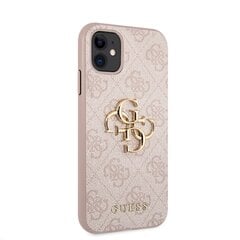 GUHCN614GMGPI Guess PU 4G Metal Logo maciņš iPhone 11 rozā цена и информация | Чехлы для телефонов | 220.lv