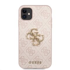 GUHCN614GMGPI Guess PU 4G Metal Logo maciņš iPhone 11 rozā cena un informācija | Telefonu vāciņi, maciņi | 220.lv