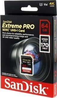 SanDisk Extreme Pro SDXC UHS-I 64 GB cena un informācija | Atmiņas kartes fotokamerām | 220.lv