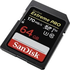 SanDisk Extreme Pro SDXC UHS-I 64 GB cena un informācija | Atmiņas kartes fotokamerām | 220.lv