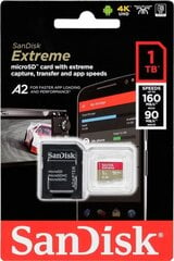 SanDisk Extreme MicroSDXC 1 TB (+ SD adapteris) цена и информация | Карты памяти для фотоаппаратов | 220.lv