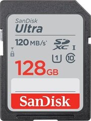 SanDisk Ultra SDXC 128 GB cena un informācija | Atmiņas kartes fotokamerām | 220.lv