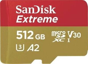 SanDisk Extreme MicroSDXC 512 GB cena un informācija | Atmiņas kartes mobilajiem telefoniem | 220.lv