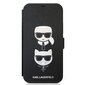Karl Lagerfeld KLFLBKP12LSAKICKCBK, piemērots iPhone 12 Pro Max 6,7, melns cena un informācija | Telefonu vāciņi, maciņi | 220.lv