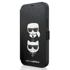 Karl Lagerfeld KLFLBKP12MSAKICKCBK, piemērots iPhone 12/12 Pro 6,1, melns cena un informācija | Telefonu vāciņi, maciņi | 220.lv