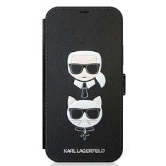 Karl Lagerfeld KLFLBKP12MSAKICKCBK, piemērots iPhone 12/12 Pro 6,1, melns cena un informācija | Telefonu vāciņi, maciņi | 220.lv