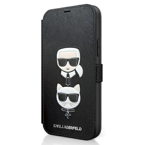 Karl Lagerfeld KLFLBKP12SSAKICKCBK, piemērots iPhone 12 mini 5,4, melns цена и информация | Telefonu vāciņi, maciņi | 220.lv
