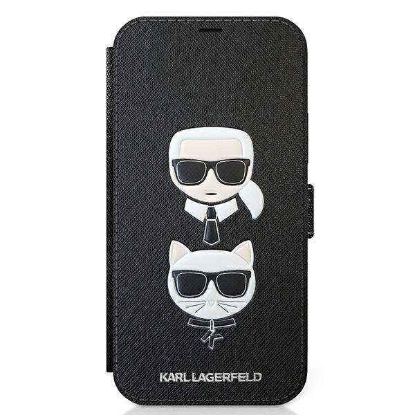 Karl Lagerfeld KLFLBKP12SSAKICKCBK, piemērots iPhone 12 mini 5,4, melns цена и информация | Telefonu vāciņi, maciņi | 220.lv