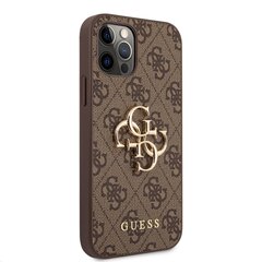 Чехол GUHCP12M4GMGBR Guess PU 4G Metal Logo Case для iPhone 12/12 Pro Brown цена и информация | Guess Мобильные телефоны, Фото и Видео | 220.lv