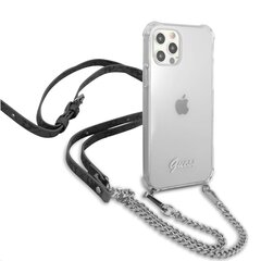 GUHCP12LKC4GSSI Guess PC Silver 4G maciņš ar ķēdīti iPhone 12 Pro Max caurspīdīgs cena un informācija | Telefonu vāciņi, maciņi | 220.lv