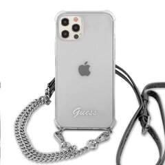 GUHCP12LKC4GSSI Guess PC Silver 4G maciņš ar ķēdīti iPhone 12 Pro Max caurspīdīgs цена и информация | Чехлы для телефонов | 220.lv