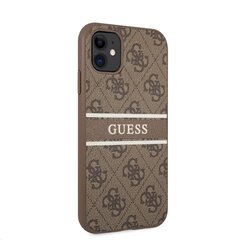 GUHCN614GDBR Guess PU 4G Printed Stripe Case for iPhone 11 Brown цена и информация | Чехлы для телефонов | 220.lv