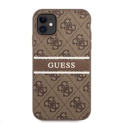 GUHCN614GDBR Guess PU 4G Printed Stripe maciņš iPhone 11 brūns cena un informācija | Telefonu vāciņi, maciņi | 220.lv