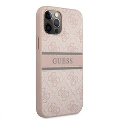 GUHCP12M4GDPI Guess PU 4G Printed Stripe Case for iPhone 12/12 Pro Pink цена и информация | Чехлы для телефонов | 220.lv