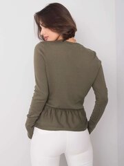 RUE PARIS Khaki džemperis ar V veida kaklu. XS cena un informācija | Sieviešu džemperi | 220.lv