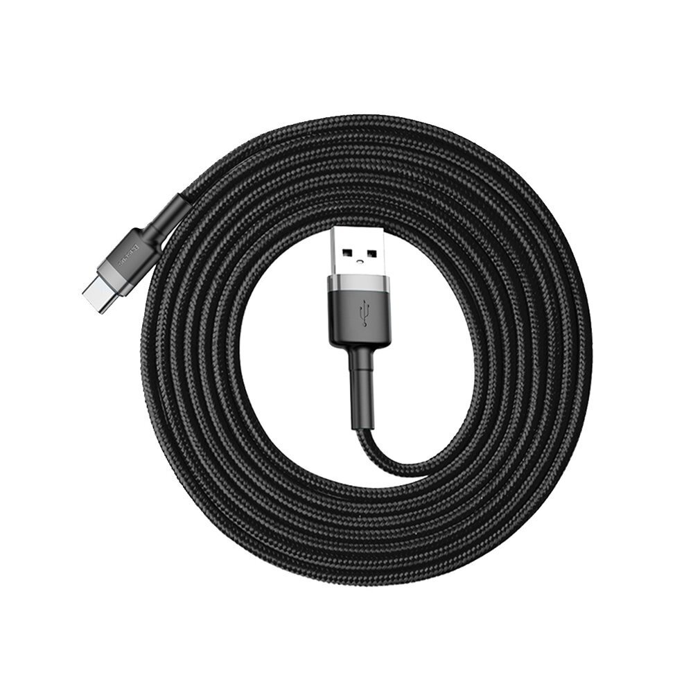 USB kabelis Baseus Cafule Type-C 2.0m 2A pelēks-melns CATKLF-CG1 цена и информация | Savienotājkabeļi | 220.lv