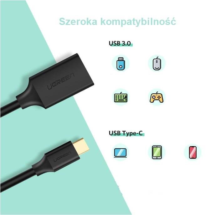 Ugreen US154 OTG USB-C 3.0 adapteris, melns cena un informācija | Adapteri un USB centrmezgli | 220.lv