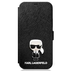 Karl Lagerfeld KLFLBKP12MIKMSBK, piemērots iPhone 12/12 Pro 6,1, melns цена и информация | Чехлы для телефонов | 220.lv