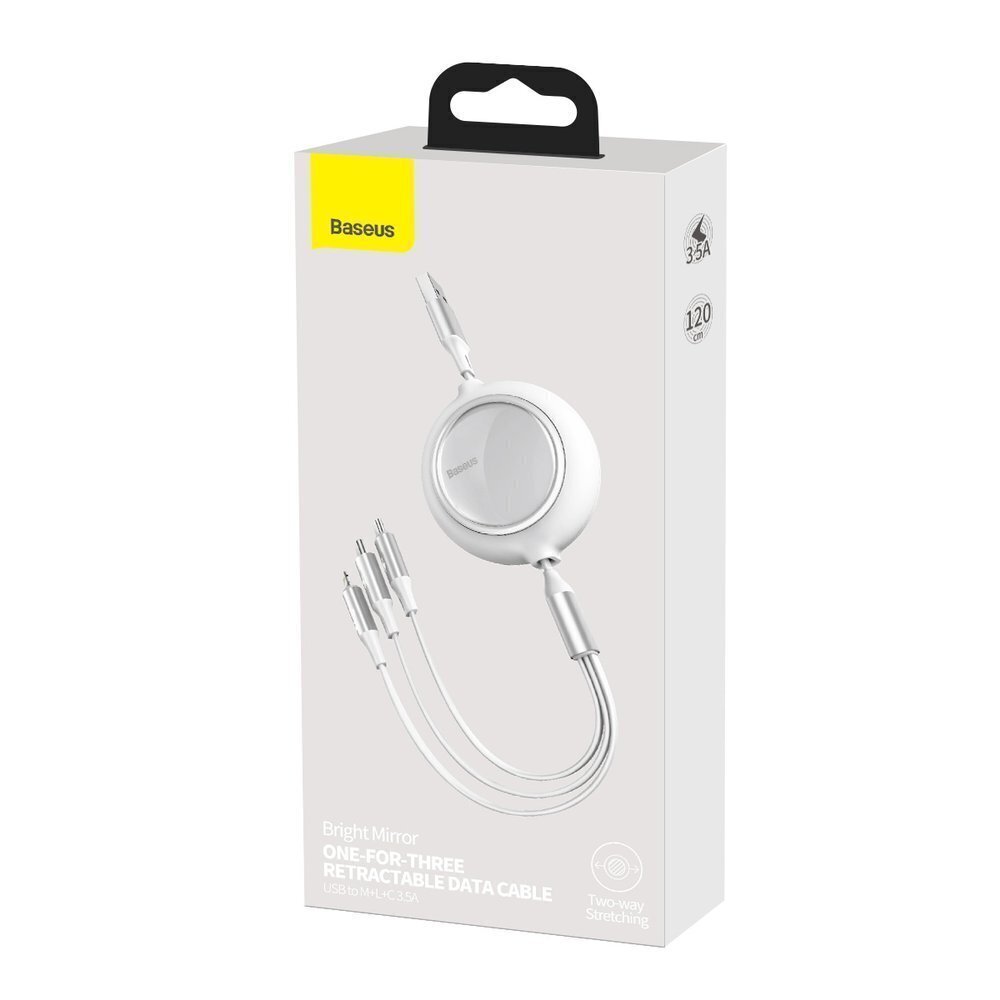 Baseus BSU2708WHT, USB Typ C / Lightning cena un informācija | Savienotājkabeļi | 220.lv