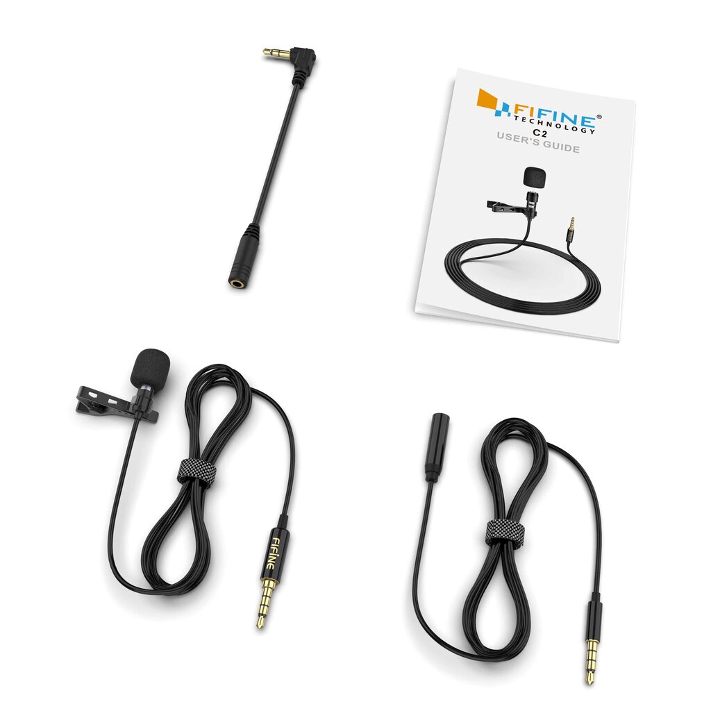 Fifine C2 piespraužams mikrofons blogam / podkastiem / strīmošanai / tālruņiem / datoram melns цена и информация | Mikrofoni | 220.lv