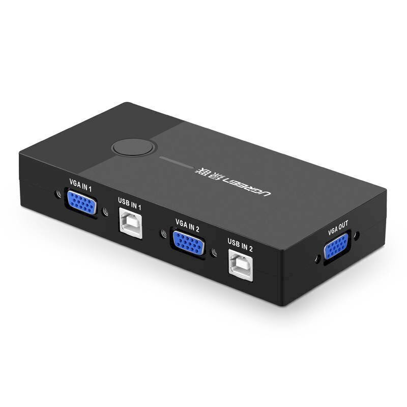 Ugreen KVM slēdža adapteris, 2x VGA, 2x USB 2.0, melns цена и информация | Adapteri un USB centrmezgli | 220.lv