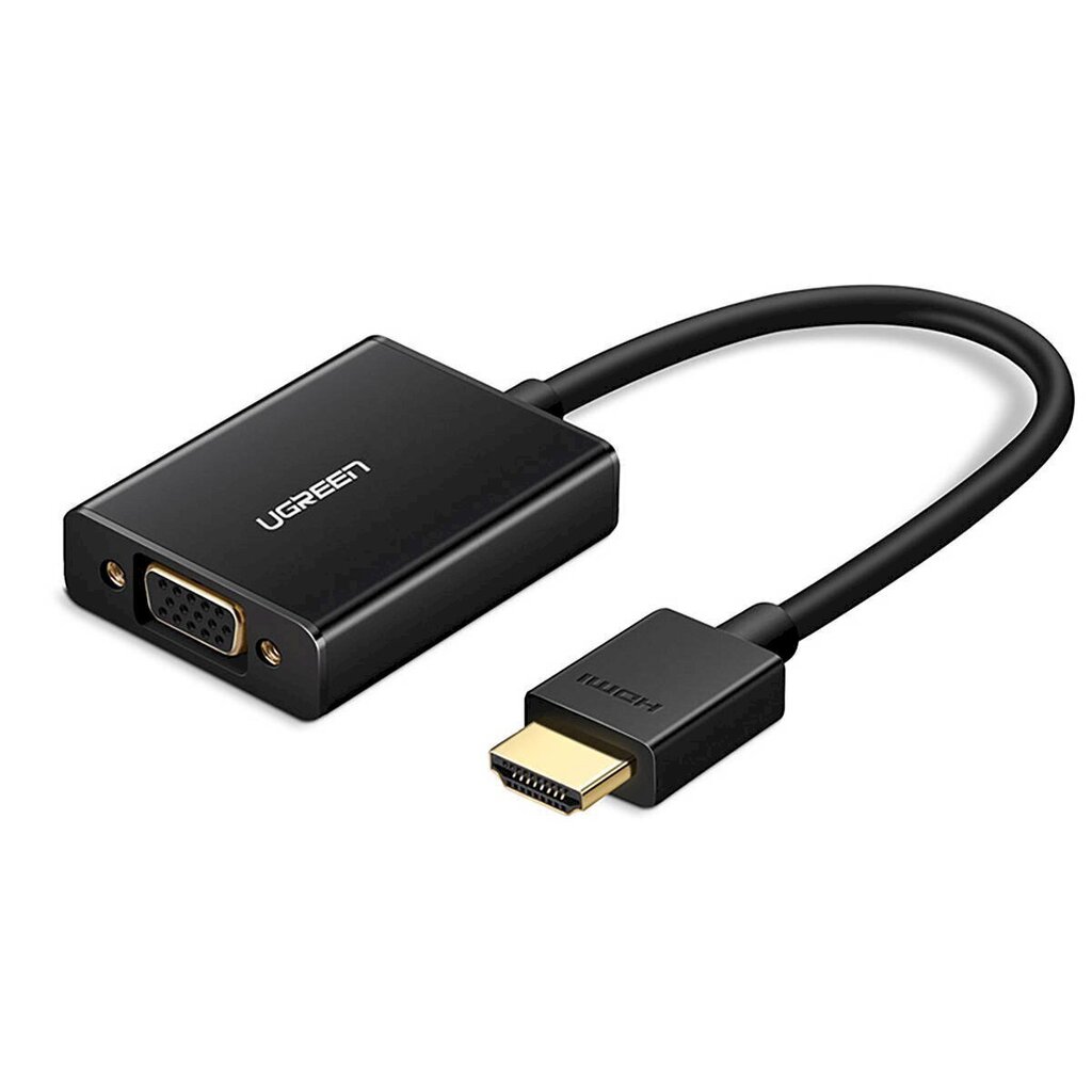 UGREEN MM102 HDMI uz VGA adapteris ar skaņu, melns cena un informācija | Adapteri un USB centrmezgli | 220.lv
