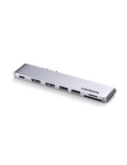 Adapteris 7-in-2 UGREEN CM356 USB-C centrmezgls priekš MacBook Air / Pro, pelēks cena un informācija | Adapteri un USB centrmezgli | 220.lv