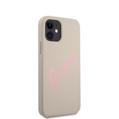 GUHCP12SLSVSGP Guess Silicone Vintage Pink Script Cover for iPhone 12 mini 5.4 Grey цена и информация | Чехлы для телефонов | 220.lv