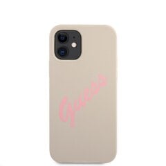 GUHCP12SLSVSGP Guess Silicone Vintage Pink Script Cover for iPhone 12 mini 5.4 Grey cena un informācija | Telefonu vāciņi, maciņi | 220.lv