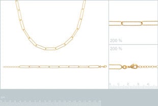 Kaklarota ar zelta pārklājumu 750°, 45 cm, ražots Francijā цена и информация | Украшения на шею | 220.lv