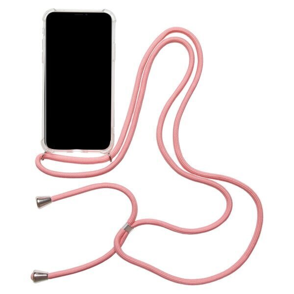 Modīgs čehols telefonam Iphone X/ XS, caurspīdīgs (rozā siksniņa) цена и информация | Telefonu vāciņi, maciņi | 220.lv