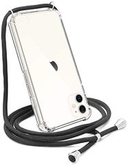 Modīgs čehols telefonam Iphone 12 pro, caurspīdīgs (melna siksniņa) cena un informācija | Telefonu vāciņi, maciņi | 220.lv
