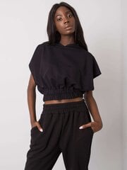 Короткая черная толстовка цена и информация | Женские блузки, рубашки | 220.lv