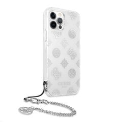 GUHCP12LKSPESI Guess PC Chain Peony maciņš iPhone 12 Pro Max sudraba cena un informācija | Telefonu vāciņi, maciņi | 220.lv