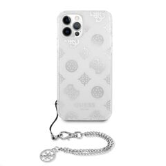 GUHCP12LKSPESI Guess PC Chain Peony maciņš iPhone 12 Pro Max sudraba cena un informācija | Telefonu vāciņi, maciņi | 220.lv