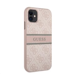 GUHCN614GDPI Guess PU 4G Printed Stripe maciņš iPhone 11 rozā cena un informācija | Telefonu vāciņi, maciņi | 220.lv