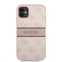 GUHCN614GDPI Guess PU 4G Printed Stripe maciņš iPhone 11 rozā cena un informācija | Telefonu vāciņi, maciņi | 220.lv