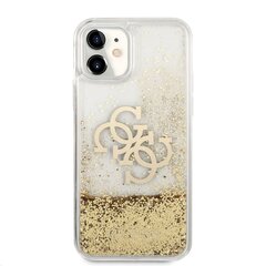 GUHCN61LG4GGO Guess TPU Big 4G Liquid Glitter Gold maciņš iPhone 11 caurspīdīgs cena un informācija | Telefonu vāciņi, maciņi | 220.lv