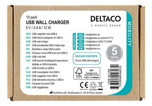 Deltaco USB-AC180 cena un informācija | Lādētāji un adapteri | 220.lv