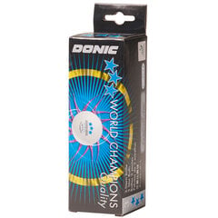 Мячи для настольного тенниса DONIC P40+ 3 звезды, 3 шт., белые цена и информация | Шарики для настольного тенниса | 220.lv
