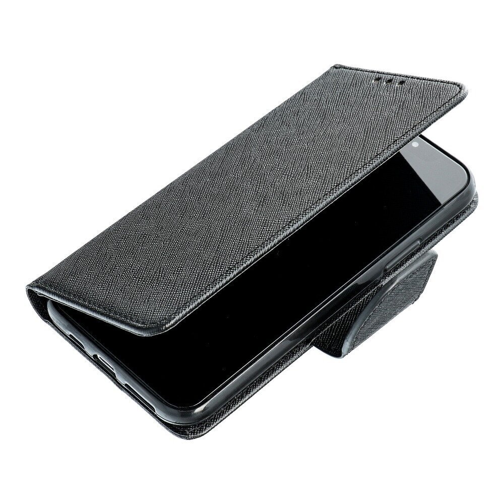 Samsung Galaxy A22 5G maciņš Fancy Book, melns cena un informācija | Telefonu vāciņi, maciņi | 220.lv