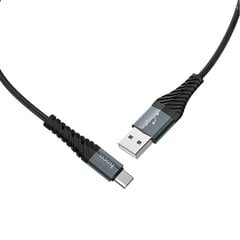 HOCO USB uzlādes datu kabelis C tipam X38 1 metrs melns цена и информация | Кабели для телефонов | 220.lv