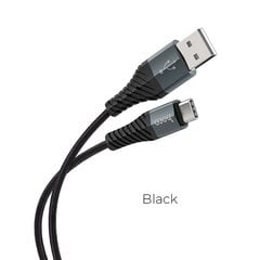 HOCO USB uzlādes datu kabelis C tipam X38 1 metrs melns цена и информация | Кабели для телефонов | 220.lv