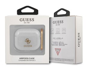 Чехол для наушников GUA3UCG4GT Guess 4G TPU Glitter 3 Transparent цена и информация | Аксессуары для наушников | 220.lv