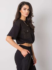 Черная короткая женская толстовка RUE PARIS  цена и информация | Женские блузки, рубашки | 220.lv