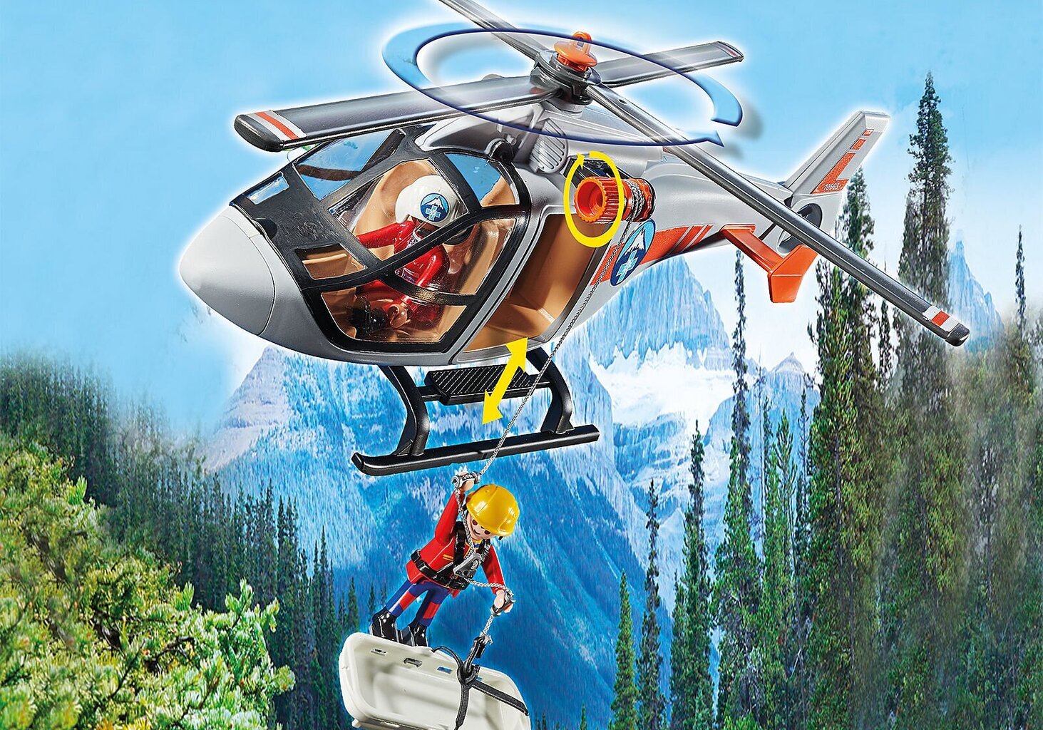 70663 PLAYMOBIL® Rescue Action Kanjona peldētāja glābšana cena un informācija | Konstruktori | 220.lv