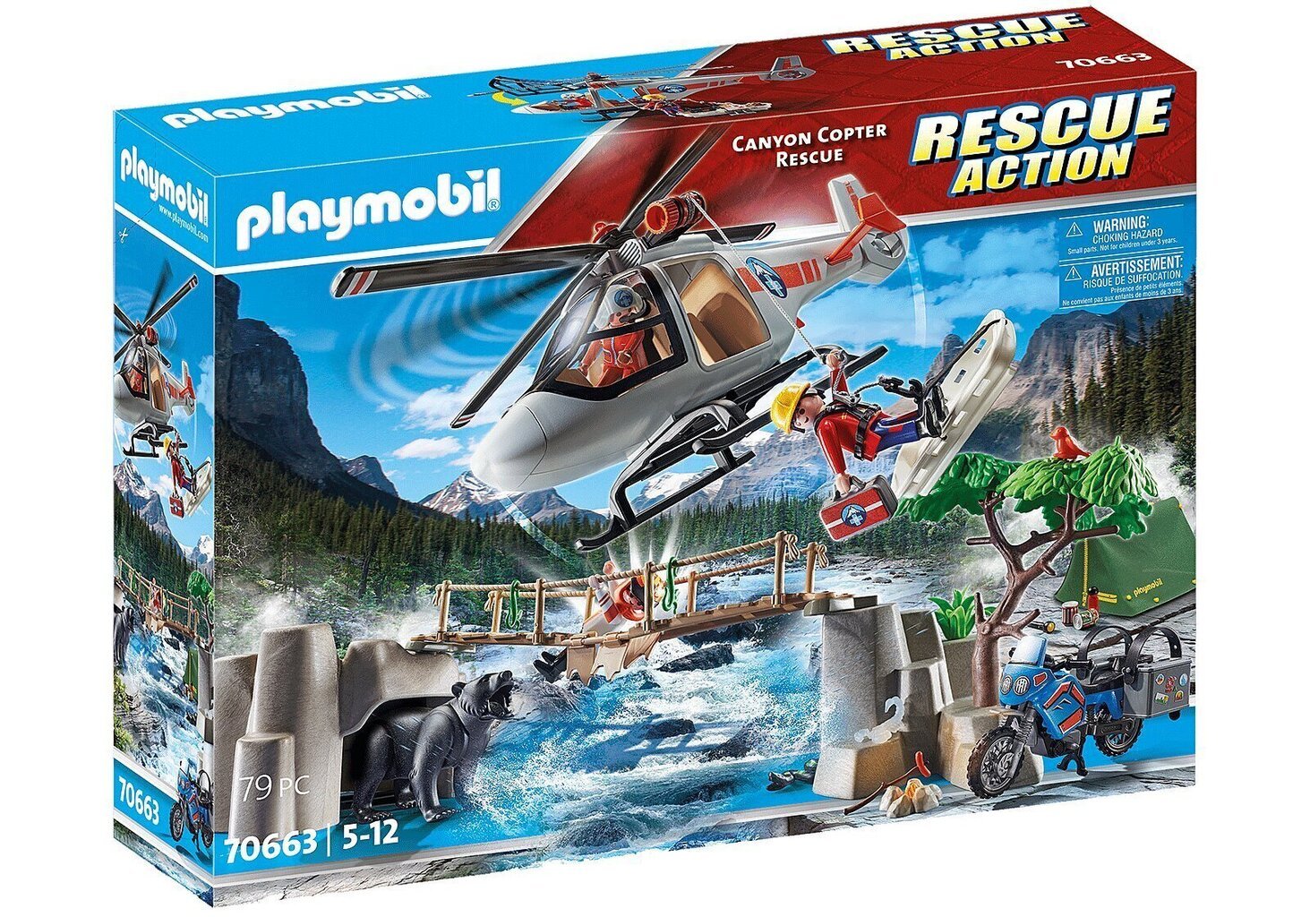 70663 PLAYMOBIL® Rescue Action Kanjona peldētāja glābšana cena un informācija | Konstruktori | 220.lv