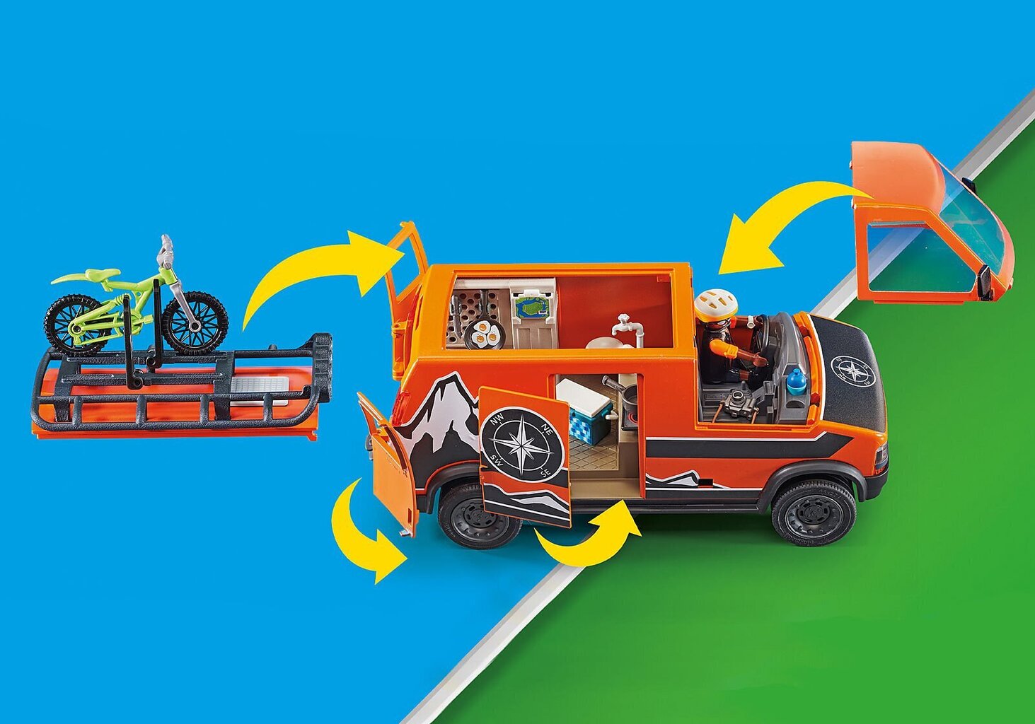 70660 PLAYMOBIL® Off-Road Action Piedzīvojumu furgons cena un informācija | Konstruktori | 220.lv